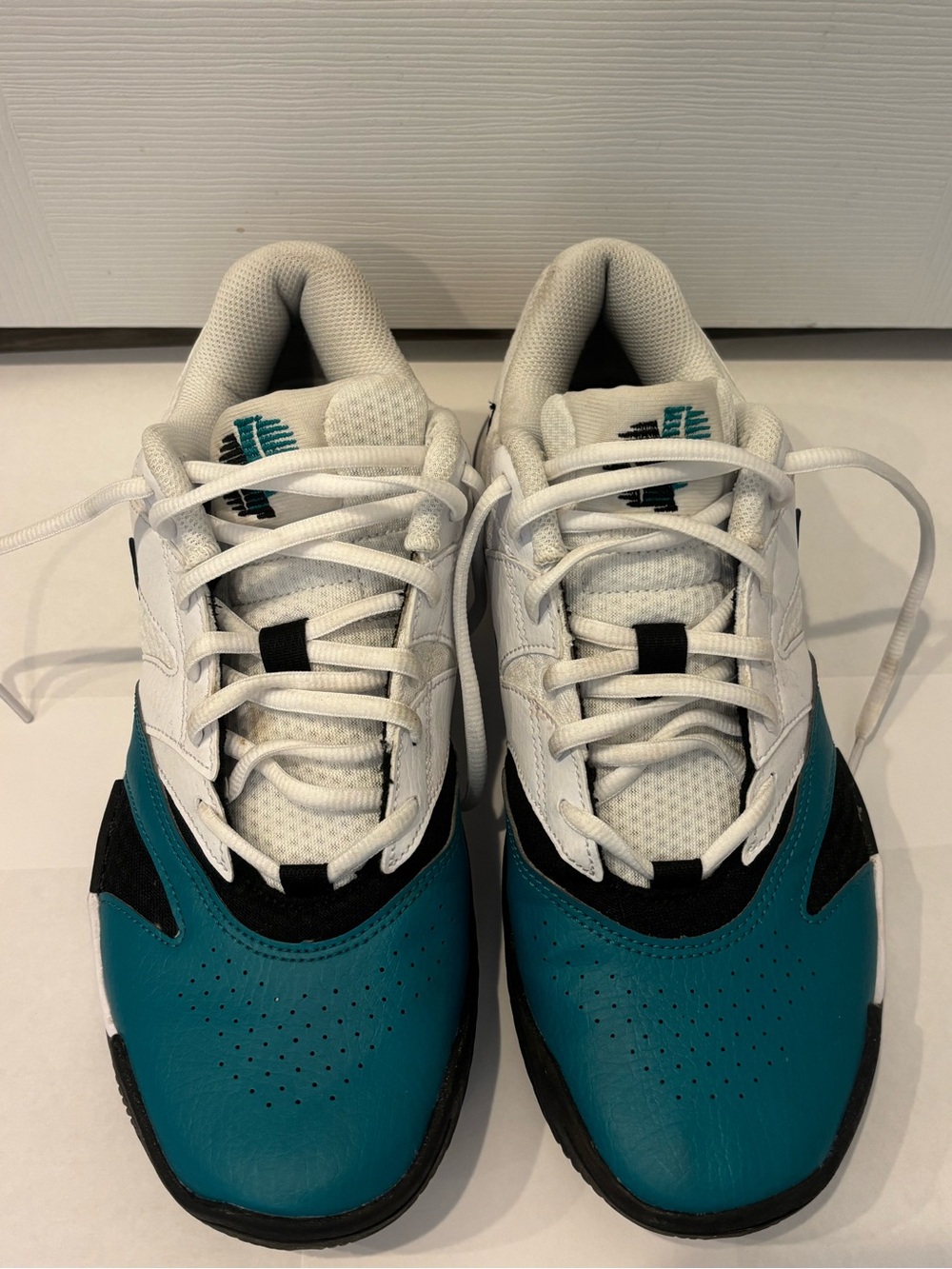NIKE men’s White and Teal Athletic Sneakers